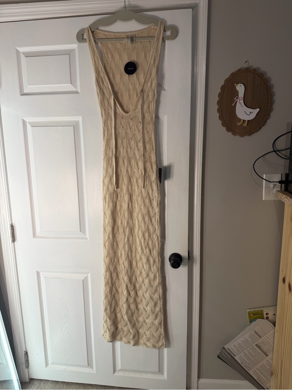 Lulu's Cream Crochet Sleeveless Maxi Dress